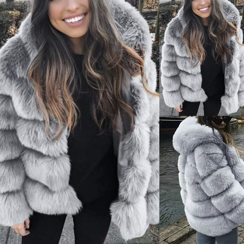 Winter Fall Fashion Faux Fur Warm Thick Outerwear Jacket - Paris Brand Winter Fall Fashion Faux Fur Warm Thick Outerwear Jacket - Paris Brand