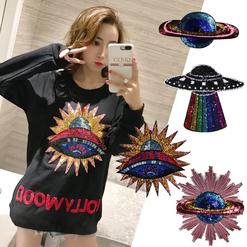 Universe Patches Space Alien Appliques Sequin Patches DIY Sewing Applique Clothes Sticker for Backpack Jacket Jeans Decor Badge
Universe Patches Space Alien Appliques Sequin Patches DIY Sewing Applique Clothes Sticker for Backpack Jacket Jeans Decor Badge