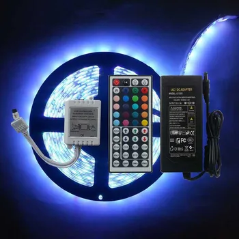 DC12V/5A 16.5ft/5M LED Light Strip SMD 5050 IP65 Waterproof RGB Flexible Strips Kit with 44 Key IR Remote RGB Controller 3M Tape
DC12V/5A 16.5ft/5M LED Light Strip SMD 5050 IP65 Waterproof RGB Flexible Strips Kit with 44 Key IR Remote RGB Controller 3M Tape