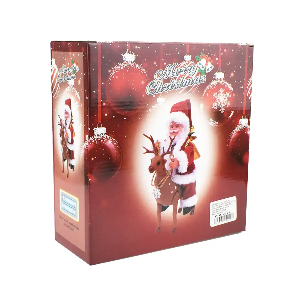 christmas gift electric santa claus riding a deer music box