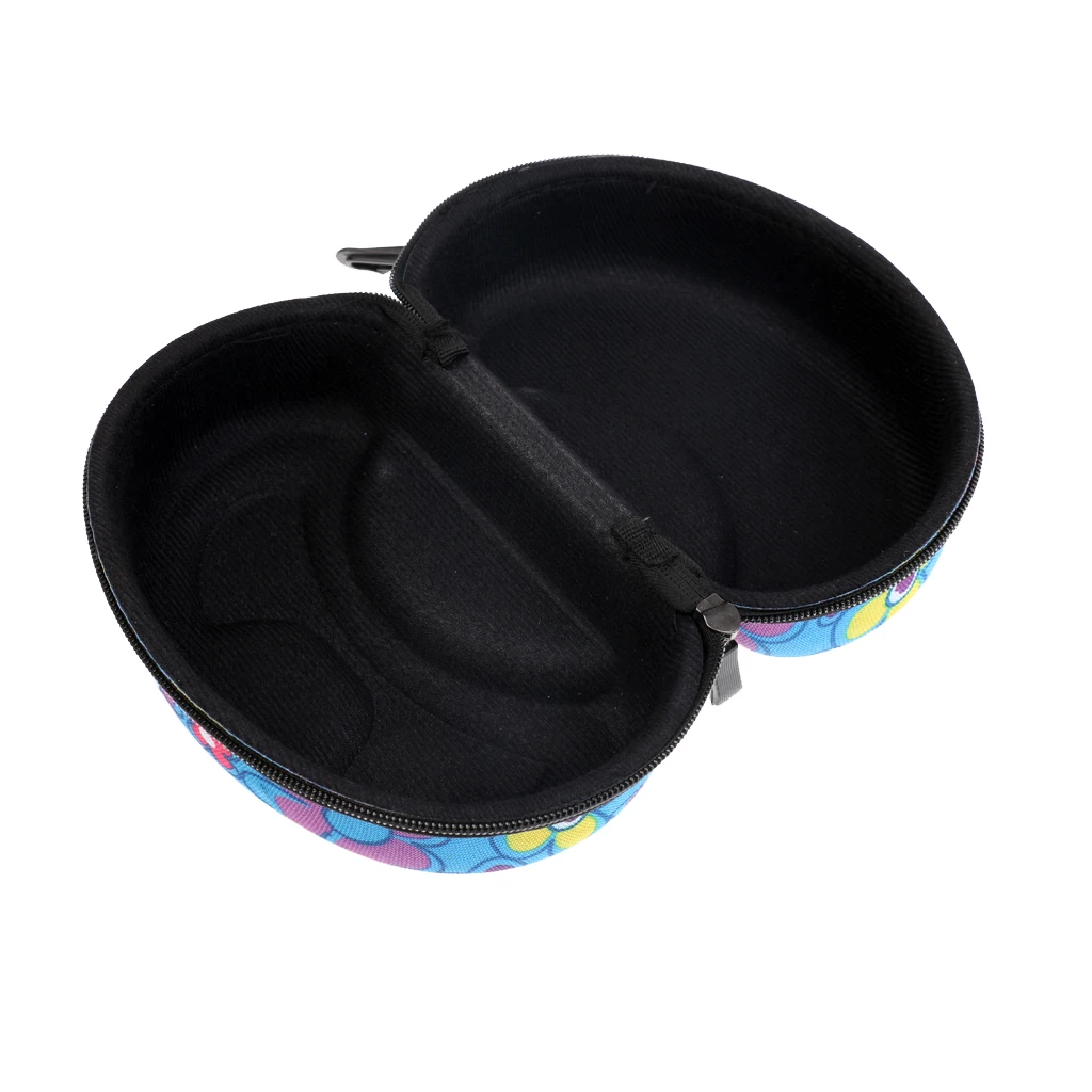 Blue & Flower Large Capacity Zipper Hard Protective Carrying Case Holder for Sports Ski Snowboard Goggles Blue & Flower Large Capacity Zipper Hard Protective Carrying Case Holder for Sports Ski Snowboard Goggles