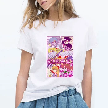 Kawaii T Shirt Sailor Moon Harajuku Women Ulzzang T-shirt Korean Graphic Top Short Sleeve Female Funny Cartoon Tshirt
Kawaii T Shirt Sailor Moon Harajuku Women Ulzzang T-shirt Korean Graphic Top Short Sleeve Female Funny Cartoon Tshirt