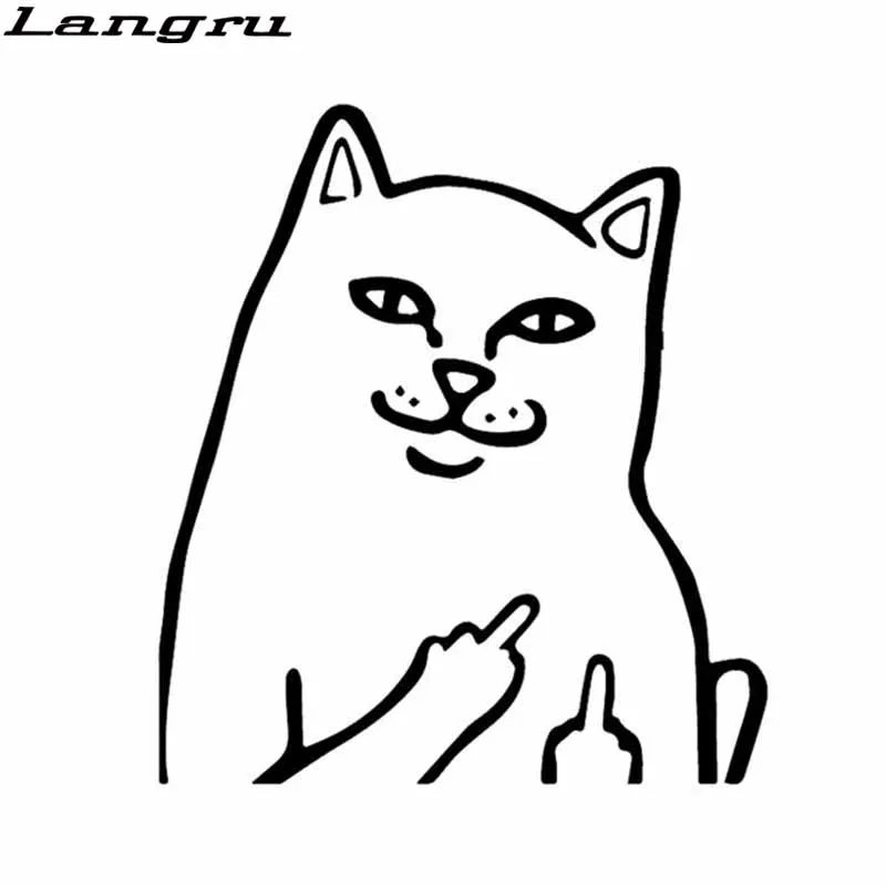 

Langru 14,2*15,9 см грубая забавная кошка Виниловая наклейка для автомобиля мотоцикла декоративные аксессуары Jdm
