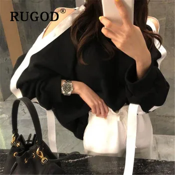 RUGOD Women's sweatshirt o-neck Off Shoulder Long Sleeve Tops With Buttons Loose Casual Lady Tops 2019 Autumn
RUGOD Women's sweatshirt o-neck Off Shoulder Long Sleeve Tops With Buttons Loose Casual Lady Tops 2019 Autumn