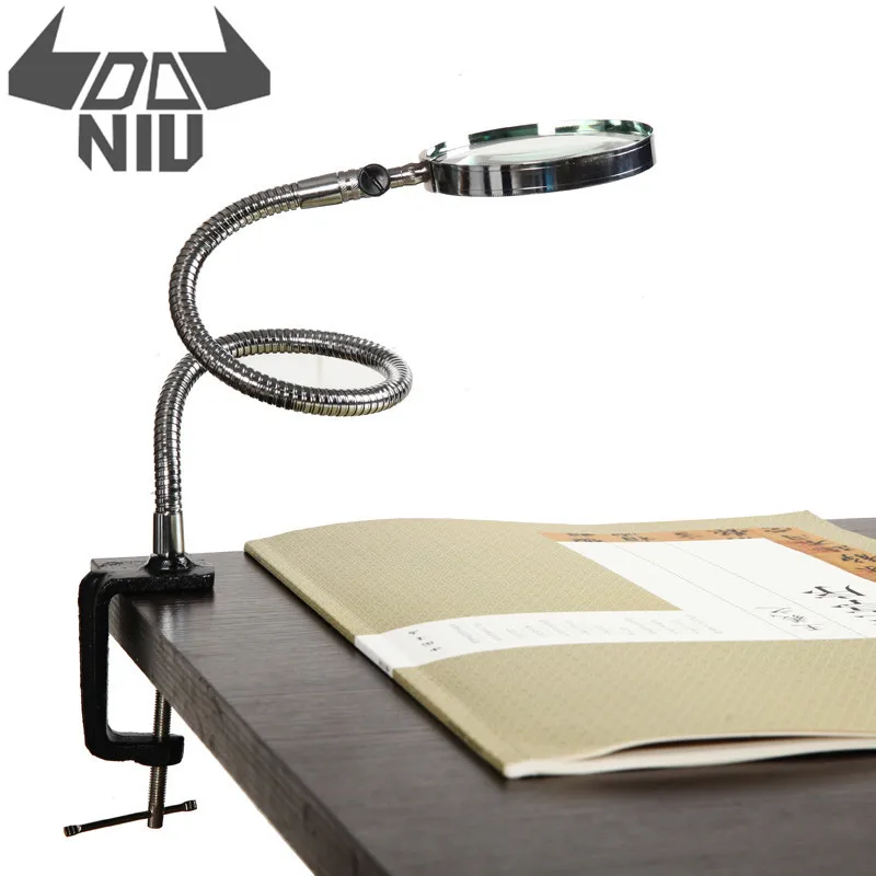 DANIU Magnifier Flexible Neck Magnifying Desk Table Clamp Folders Metal Horse Repaire Magnifying glass 3.5X 100mm Lens Loupe
DANIU Magnifier Flexible Neck Magnifying Desk Table Clamp Folders Metal Horse Repaire Magnifying glass 3.5X 100mm Lens Loupe