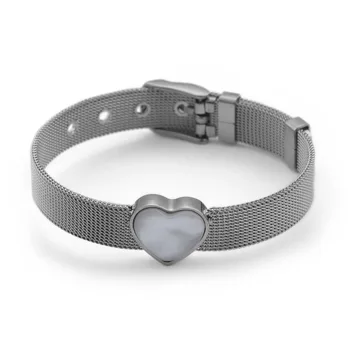 Gold Stainless Steel Adjustable Mesh Bracelets For Women Tri-color Rose Gold Heart Charm DIY Slide Bracelet Jewelry 
Gold Stainless Steel Adjustable Mesh Bracelets For Women Tri-color Rose Gold Heart Charm DIY Slide Bracelet Jewelry