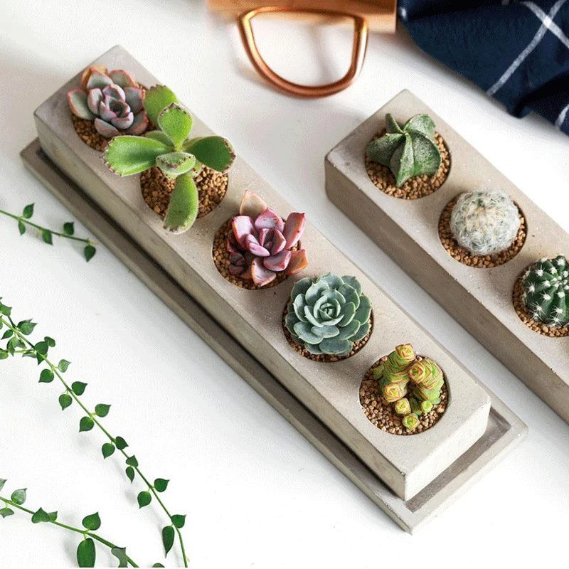 Rectangular 5 Hole Concrete Flower Pot Silicone Mold Garden Planting Mini Pot Flower Pot Mold 
Rectangular 5 Hole Concrete Flower Pot Silicone Mold Garden Planting Mini Pot Flower Pot Mold