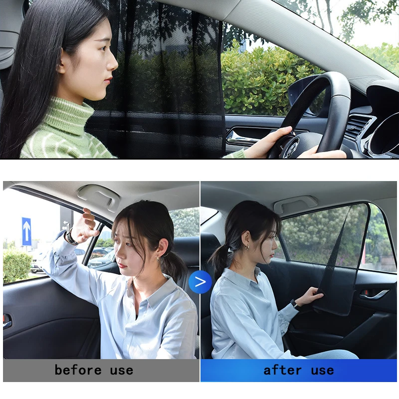 Car Window sunshade 2Pcs Car Window Cover Sunshade Curtain UV Protection Shield Mesh Fabric sun Visor Car Curtain Rear Side
Car Window sunshade 2Pcs Car Window Cover Sunshade Curtain UV Protection Shield Mesh Fabric sun Visor Car Curtain Rear Side