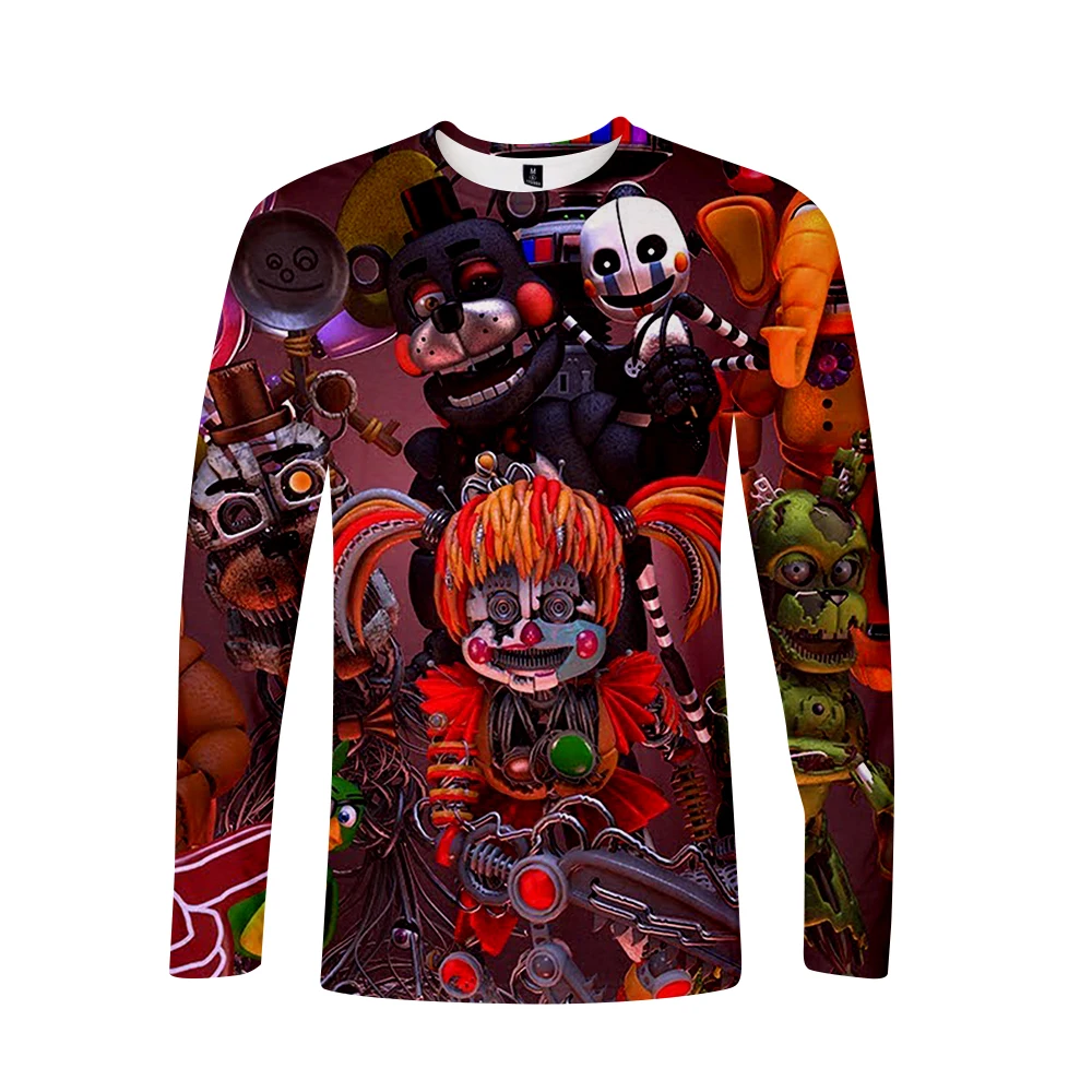 Фото Long Sleeve Casual T-shirts Hot Game Five Nights At Freddy's 3D Print 2019 New Fashion Sale Men/Women Clothing Top Plus Size | Женская
