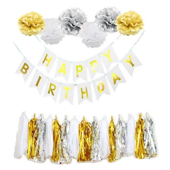 22Pcs Happy Birthday Banner Tissue Party Decorations Balloon Kit Paper Flowers Hanging Swirl Party Supplies 
22Pcs Happy Birthday Banner Tissue Party Decorations Balloon Kit Paper Flowers Hanging Swirl Party Supplies