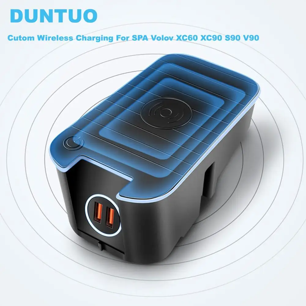 Wireless Charging QC3.0 Quickcharge Wireless Charger Double USB Plug & Play For SPA Volov XC60 XC90 S90 V90 V60
Wireless Charging QC3.0 Quickcharge Wireless Charger Double USB Plug & Play For SPA Volov XC60 XC90 S90 V90 V60