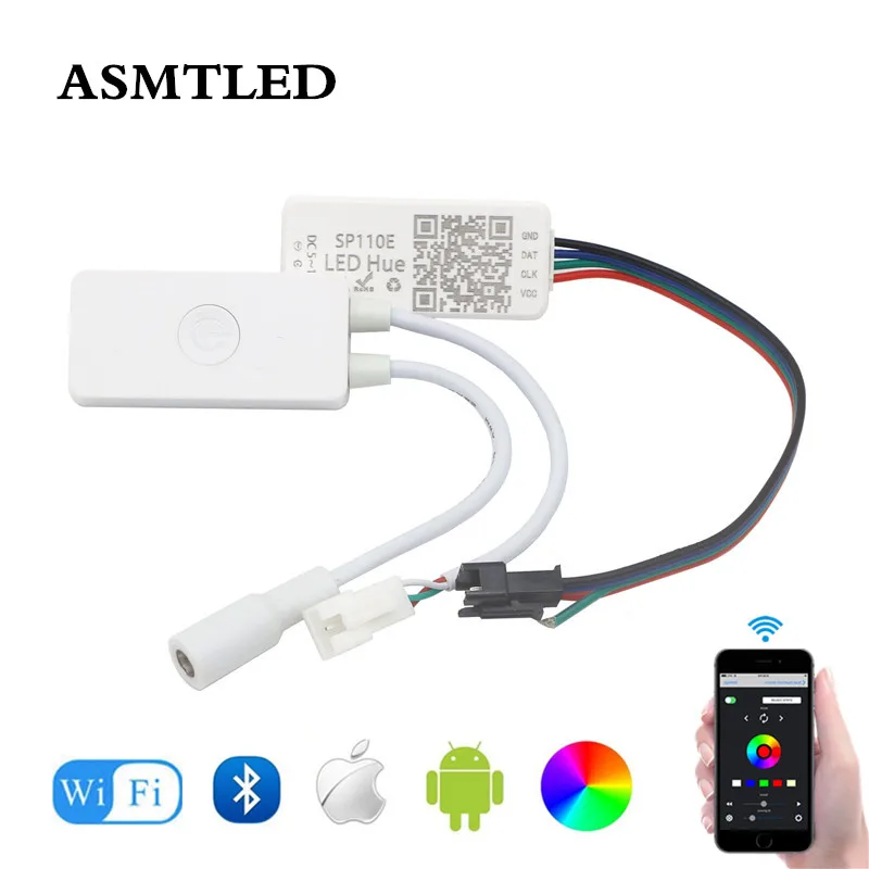 DC5-12V SP110E Bluetooth Pixel light Controller DC5-24V SP501E WiFi Addressable LED Controller For WS2811 WS2812B Pixel Strip
DC5-12V SP110E Bluetooth Pixel light Controller DC5-24V SP501E WiFi Addressable LED Controller For WS2811 WS2812B Pixel Strip