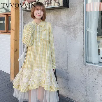 loose Tide Plus Size Patchwork Mesh Dress Plaid Pleated Lace Women Clothes 2020 Spring Turn Down Collar Elegant Dress ZLL4748
loose Tide Plus Size Patchwork Mesh Dress Plaid Pleated Lace Women Clothes 2020 Spring Turn Down Collar Elegant Dress ZLL4748