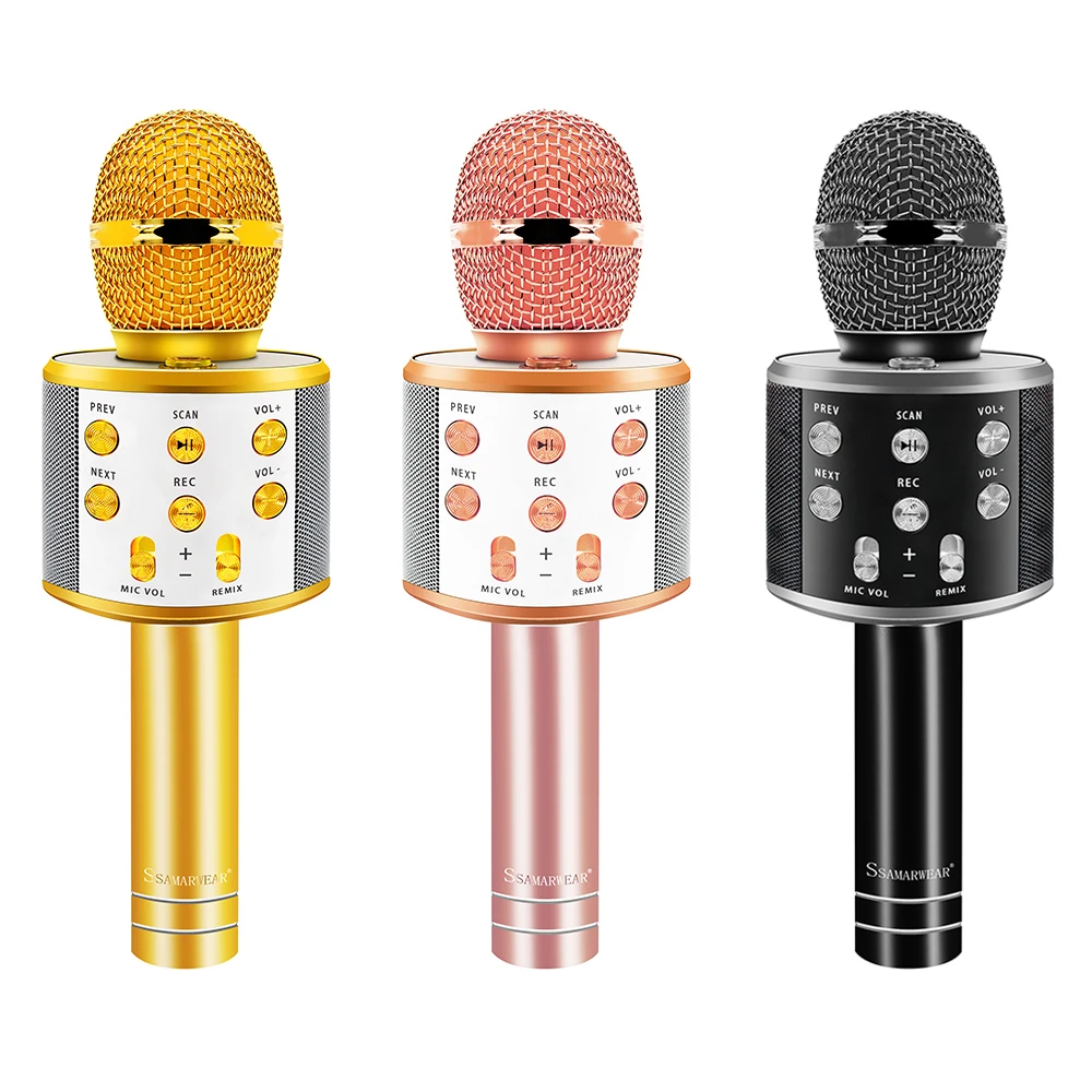 Ssmarwear WS 858 Aluminium Alloy Bluetooth Condenser Karaoke Microphone Wireless Mobile Phone Player MIC Speaker Record
Ssmarwear WS 858 Aluminium Alloy Bluetooth Condenser Karaoke Microphone Wireless Mobile Phone Player MIC Speaker Record