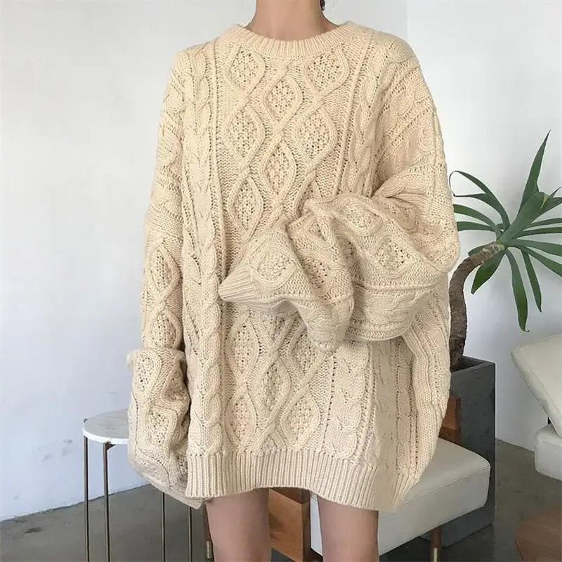 Winter Women Pullovers Sweater O-Neck Oversize Knitting Loose Elegant Casual Solid Minimalist Tops 
Winter Women Pullovers Sweater O-Neck Oversize Knitting Loose Elegant Casual Solid Minimalist Tops