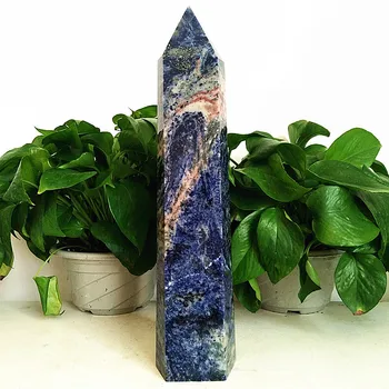 A natural blue Sodalite crystal wand points decorated with obelisk energy healing crystals Oversized stone towers
A natural blue Sodalite crystal wand points decorated with obelisk energy healing crystals Oversized stone towers