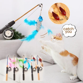 Fish Shape Telescopic Feathers Cat Stick Pet Toy Rods Simulation Fishing Rod Kitten Funny Playing Interactive Toy
Fish Shape Telescopic Feathers Cat Stick Pet Toy Rods Simulation Fishing Rod Kitten Funny Playing Interactive Toy