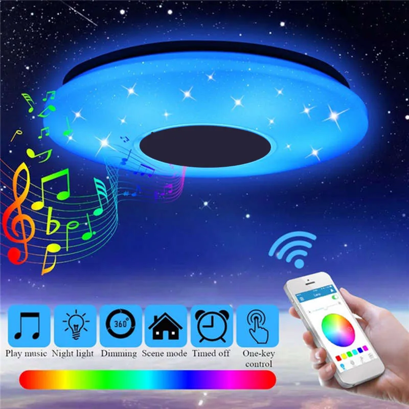 Smart LED APP + Remote Control Bluetooth Speaker With RGB Dimmable Ceiling Light Panel Lamp Loundspeaker Player For Kids Bedroom
Smart LED APP + Remote Control Bluetooth Speaker With RGB Dimmable Ceiling Light Panel Lamp Loundspeaker Player For Kids Bedroom
