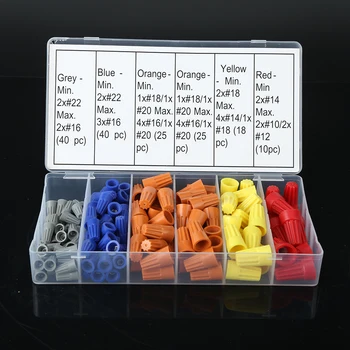 160Pcs Practical Electrical Wire Connection Screw Twist Connector Cap Spring Insert Kit Nut Spring wire end Cap Terminal
160Pcs Practical Electrical Wire Connection Screw Twist Connector Cap Spring Insert Kit Nut Spring wire end Cap Terminal