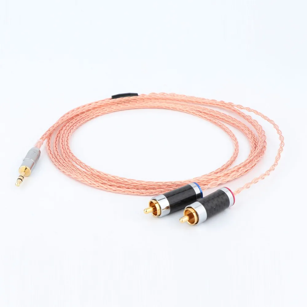 

8 нитей из 7N однокристаллической меди 3,5 точек от двух до двух разъемов RCA кабель аудио сигнальная линия Аудио Видео провод