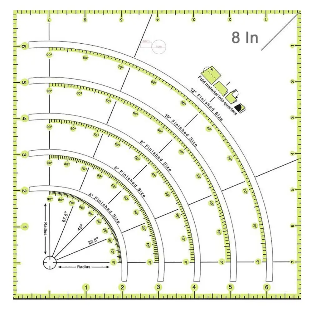 Multifunctional Patchwork Cloth Quilting Ruler Arcs and Fan Quilt Circle Cutter Ruler DIY Sewing Craft Tools
Multifunctional Patchwork Cloth Quilting Ruler Arcs and Fan Quilt Circle Cutter Ruler DIY Sewing Craft Tools