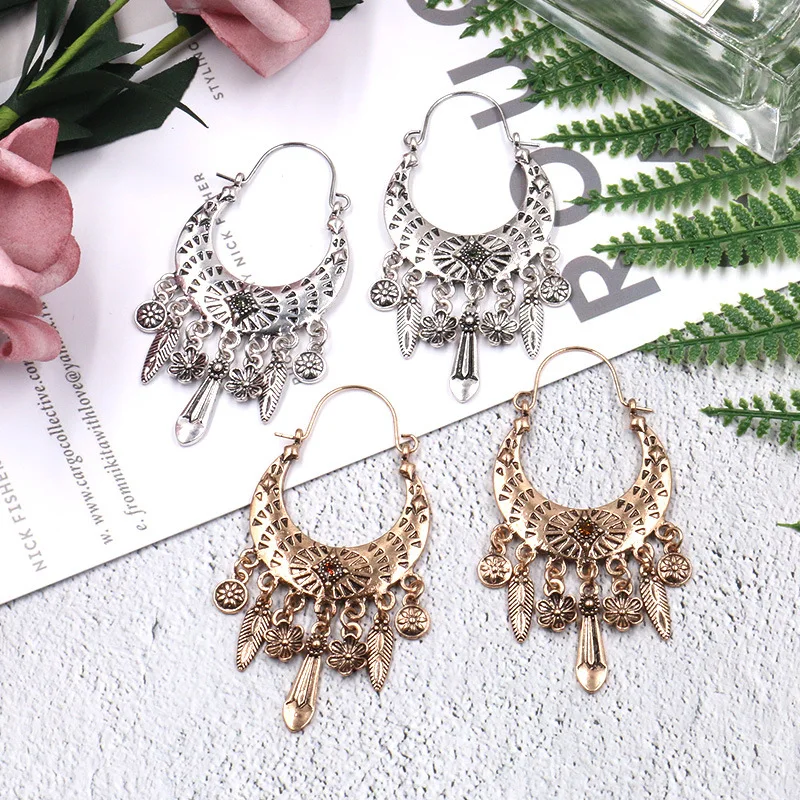 Bohemian Ethnic Tribal Aztec Hippy Boho Dangle Statement Earring Metal Flower Leaf Tassel Earrings Women Jewelry
Bohemian Ethnic Tribal Aztec Hippy Boho Dangle Statement Earring Metal Flower Leaf Tassel Earrings Women Jewelry