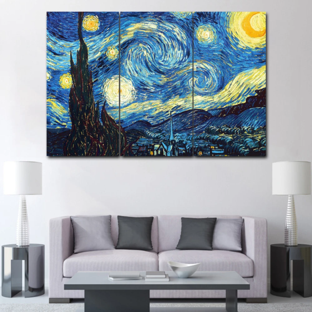 Van Gogh Oil Painting Starry Sky 3 piece KIT HD Canvas Painting Modern Home Decoration Living Room Wall Decor Picture
Van Gogh Oil Painting Starry Sky 3 piece KIT HD Canvas Painting Modern Home Decoration Living Room Wall Decor Picture