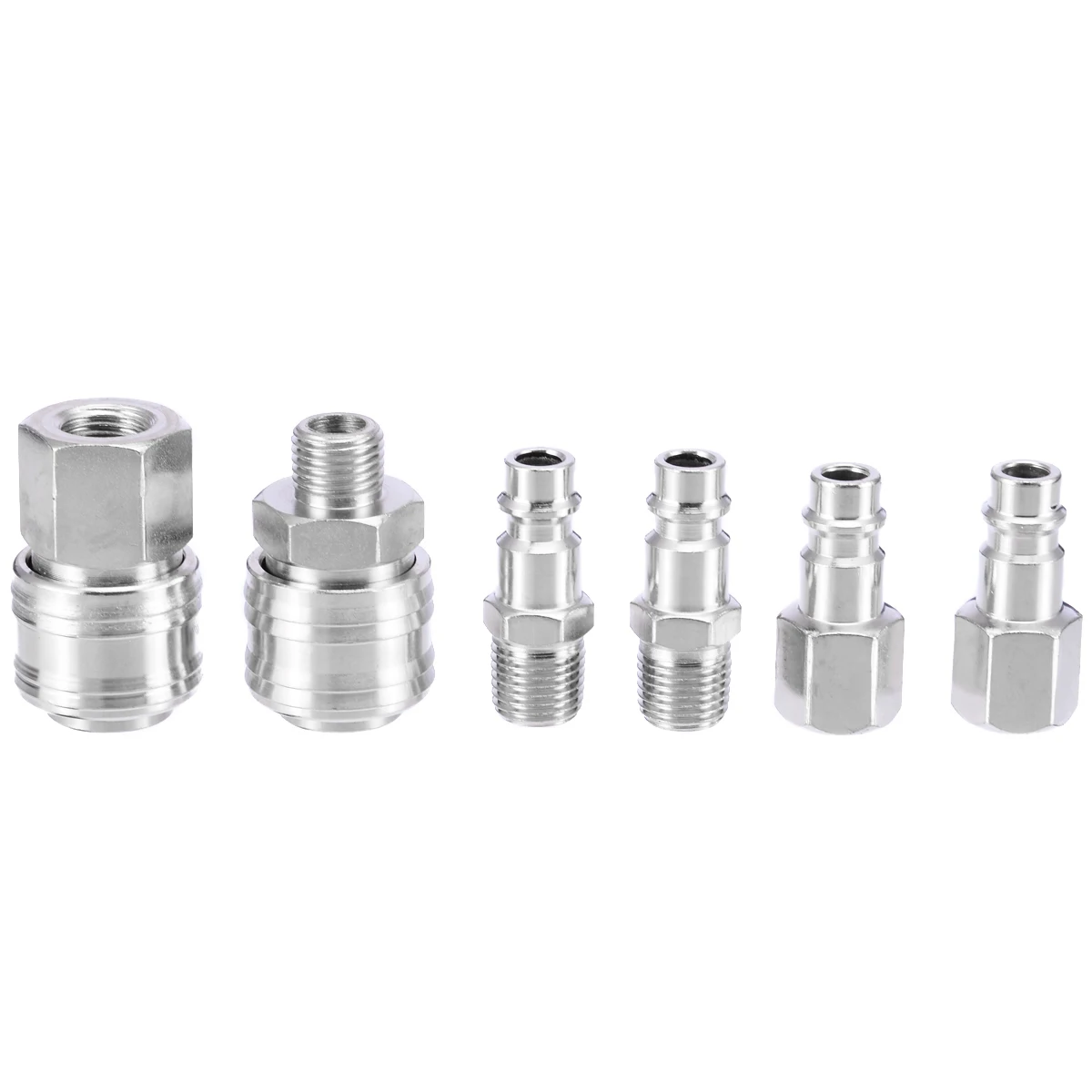 6pcs Euro Fittings Air Hose Compressor Connector 1/4" BSP Thread Male/Female Quick Release Set
6pcs Euro Fittings Air Hose Compressor Connector 1/4" BSP Thread Male/Female Quick Release Set