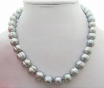 18"Long 10-12mm Natural south sea baroque gray pearl necklace 925silver clasp
18"Long 10-12mm Natural south sea baroque gray pearl necklace 925silver clasp