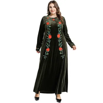 Plus Size Dress Women Fashion Floral Embroidered Long Sleeve Muslim Robes Casual Big Swing Gold Velvet Long Maxi Dress TA9122
Plus Size Dress Women Fashion Floral Embroidered Long Sleeve Muslim Robes Casual Big Swing Gold Velvet Long Maxi Dress TA9122
