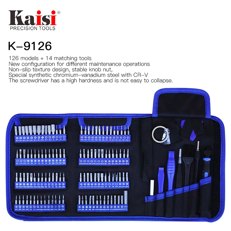 Kaisi 126 in 1 Screwdriver Set Magnetic Screwdriver Bit Torx Multi Precision Screwdriver for Phone Electronic Device Hand Tool
Kaisi 126 in 1 Screwdriver Set Magnetic Screwdriver Bit Torx Multi Precision Screwdriver for Phone Electronic Device Hand Tool
