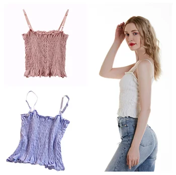 2019 women knitted camis button basic tops square collar camisole new Knit crop Tops summer
2019 women knitted camis button basic tops square collar camisole new Knit crop Tops summer