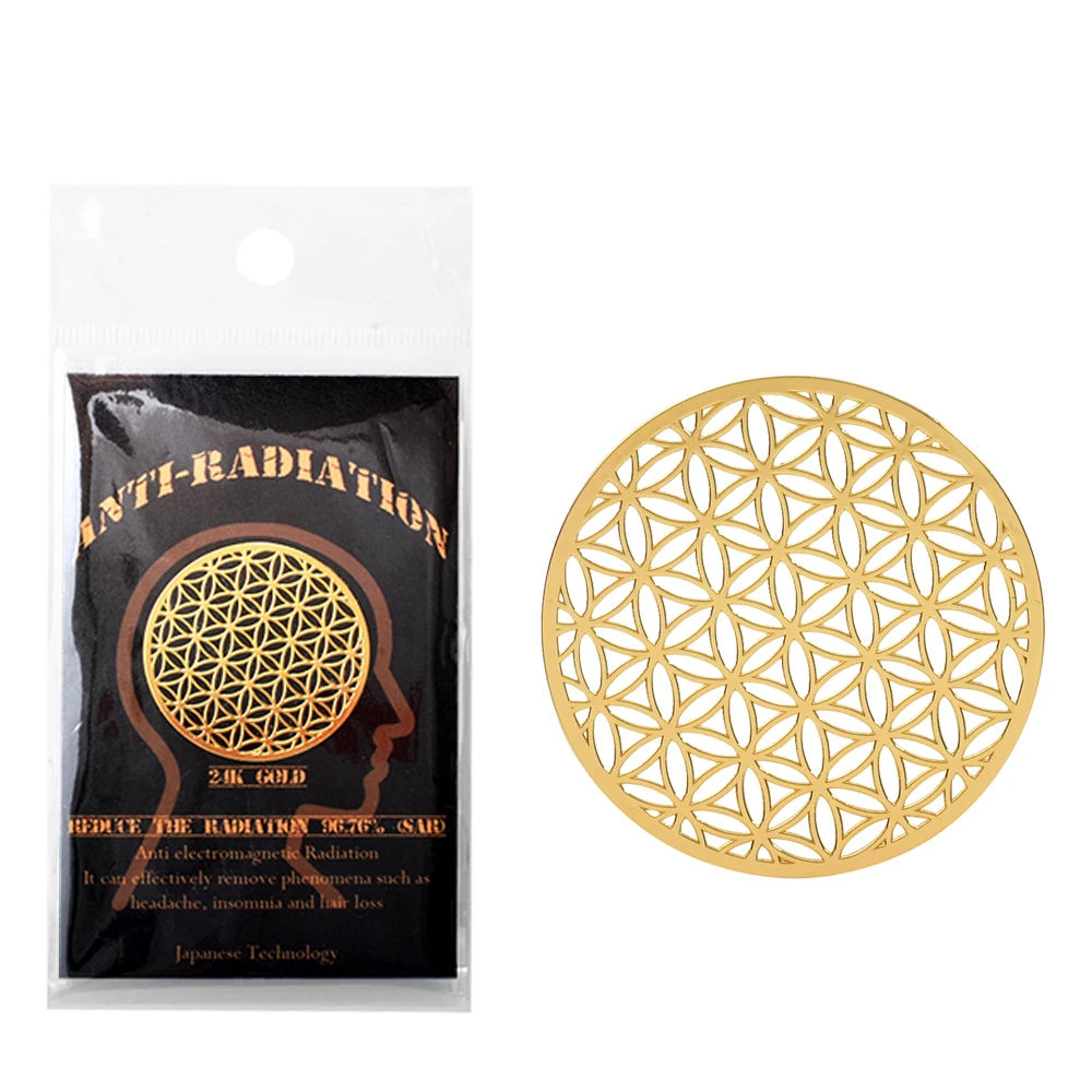 Cell Phone Health Protection Hollowing Techniques 10pcs/lot Round Golden Sticker Anti Radiation | Мобильные телефоны и