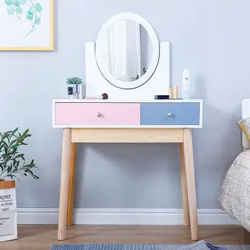 80*40*130cm Dressing Table With 2 Drawers Swivel Mirror Makeup Mirror Pink Blue Dressing Table European Family Gift HWC
80*40*130cm Dressing Table With 2 Drawers Swivel Mirror Makeup Mirror Pink Blue Dressing Table European Family Gift HWC