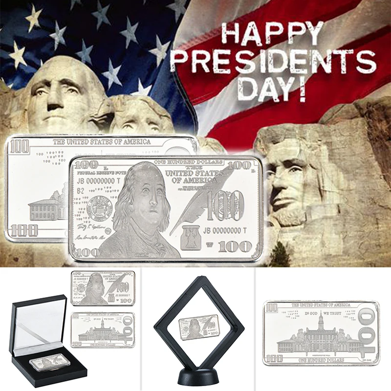 WR Donald Trump 100 US Dollar Silver Bullion Bar with Coin Holder America Challenge Coin Set Original Gifts Dropshipping
WR Donald Trump 100 US Dollar Silver Bullion Bar with Coin Holder America Challenge Coin Set Original Gifts Dropshipping