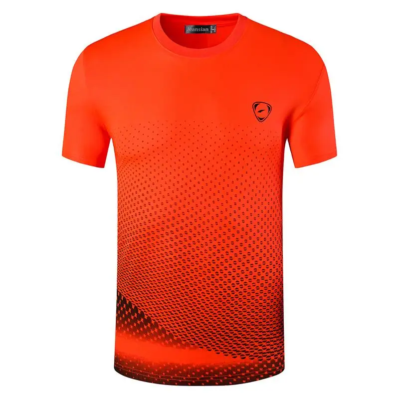

jeansian Men's Sport Tee Shirt Tshirt T-shirts Tops Running Gym Fitness Workout Football Short Sleeve Dry Fit LSL225 Orange