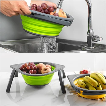 Foldable Silicone Colander Fruit Vegetable Washing Basket Strainer Kitchen Tool Kitchen Folding Strainer Bowls Drain wate
Foldable Silicone Colander Fruit Vegetable Washing Basket Strainer Kitchen Tool Kitchen Folding Strainer Bowls Drain wate
