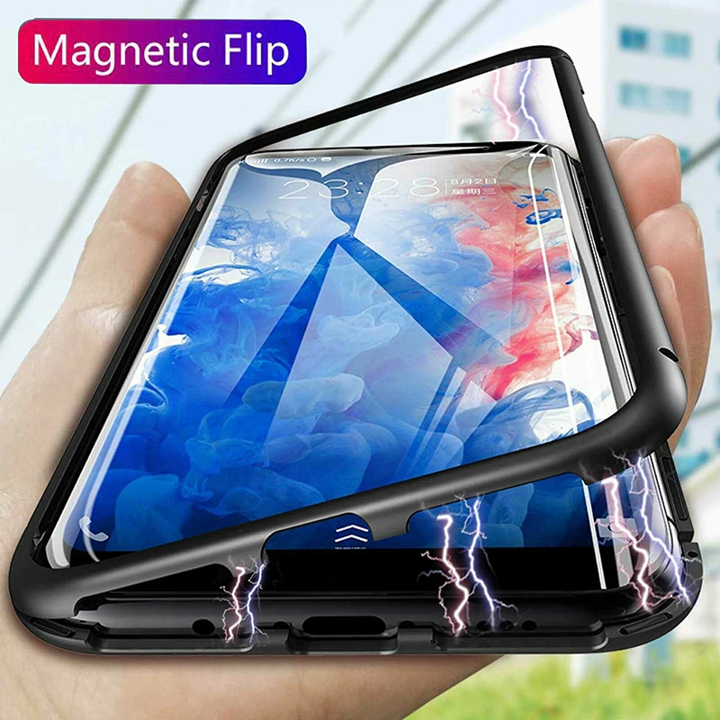 Магнитная Адсорбция металлический чехол для samsung Galaxy A50 A40 A70 A60 A10 M10 M20 M30 A20 A30 A20E A2 J4