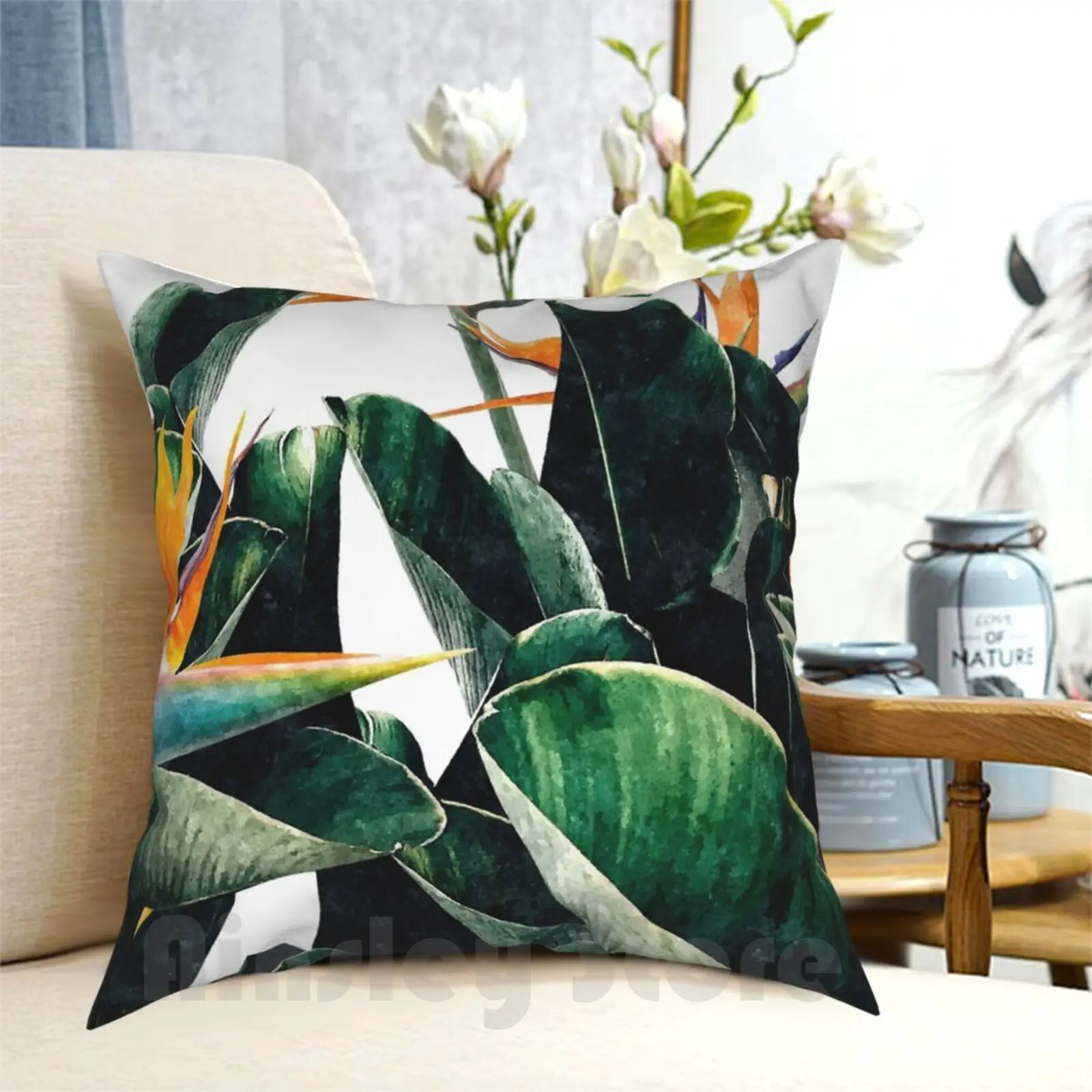 

Paradise Bird Pillow Case Printed Home Soft Throw Pillow Watercolor Bird Of Paradise Tropical Exotic Nature Floral