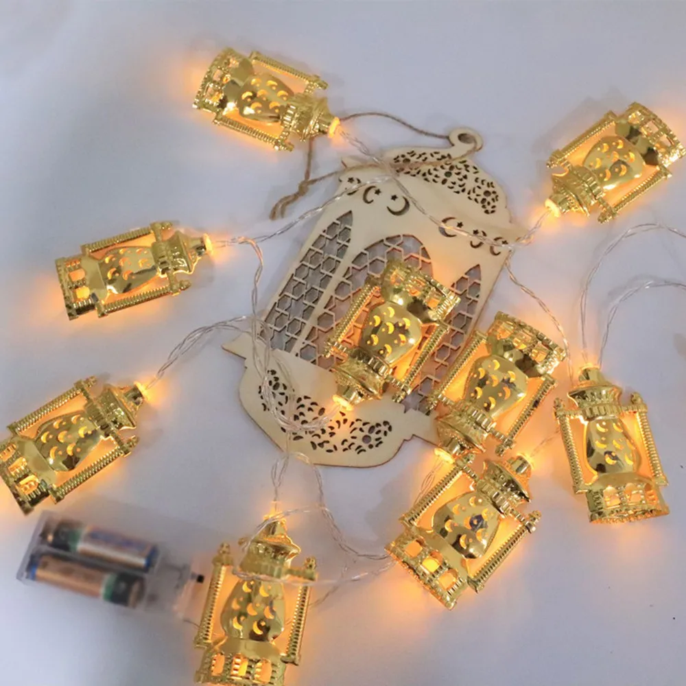 LED Muslim Ramadan String Lights Golden Wrought Iron Oil Lamp Shape Light Decoration For Festival Party Bedroom Birthday
LED Muslim Ramadan String Lights Golden Wrought Iron Oil Lamp Shape Light Decoration For Festival Party Bedroom Birthday