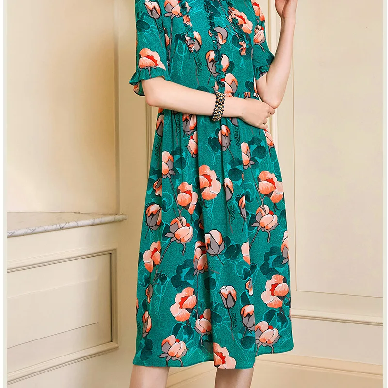 2019 Summer New Style Imitated Silk Fabric Dress Women's Long over-the-Knee-Style Faux Mulberry Silk lv se fen Flower Skirt
2019 Summer New Style Imitated Silk Fabric Dress Women's Long over-the-Knee-Style Faux Mulberry Silk lv se fen Flower Skirt