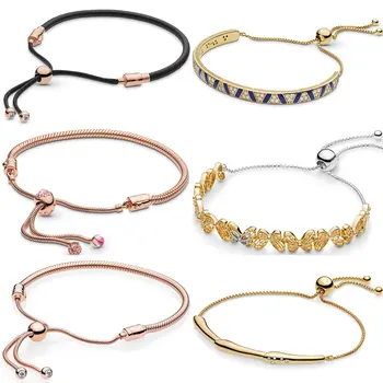 Shine Butterflies Peach Blossom Rose Black Leather Stripes Sliding Bracelet Fit Fine Bangle 925 Sterling Silver Charm Jewelry 
Shine Butterflies Peach Blossom Rose Black Leather Stripes Sliding Bracelet Fit Fine Bangle 925 Sterling Silver Charm Jewelry