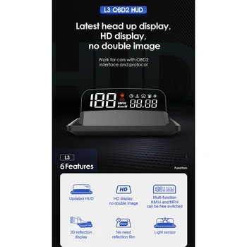 5 Inches L3 OBD2 Heads Up Display Universal Car SUV HUD With Reflection Board Change A Value
5 Inches L3 OBD2 Heads Up Display Universal Car SUV HUD With Reflection Board Change A Value