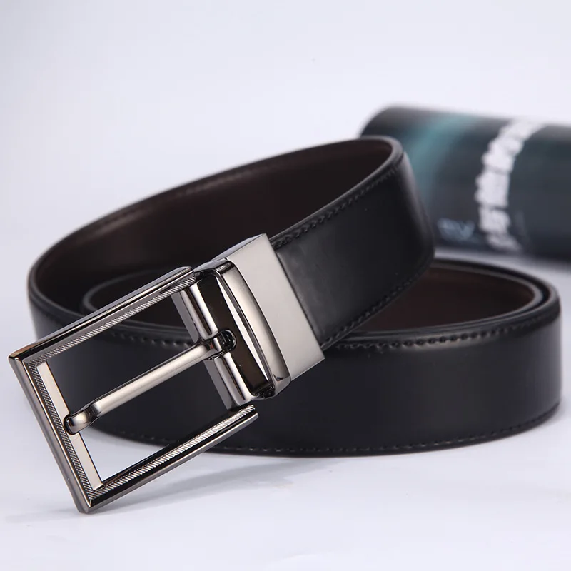Genuine Leather Double-Sided Cowhide MEN'S Leather Belt Wholesale Rotating Pin Buckle Belt Versatile Pant Belt on Behalf of Manu
Genuine Leather Double-Sided Cowhide MEN'S Leather Belt Wholesale Rotating Pin Buckle Belt Versatile Pant Belt on Behalf of Manu