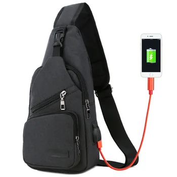 Fashion Shoulder-Sling Chest Bag Usb Charging Chest Bag Leisure Travel Bag Black
Fashion Shoulder-Sling Chest Bag Usb Charging Chest Bag Leisure Travel Bag Black