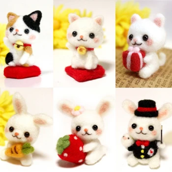Funny handmade diy toys cartoon small animal strawberry rabbit lucky cat wool felt set plush toy craft toy gift for children 
Funny handmade diy toys cartoon small animal strawberry rabbit lucky cat wool felt set plush toy craft toy gift for children