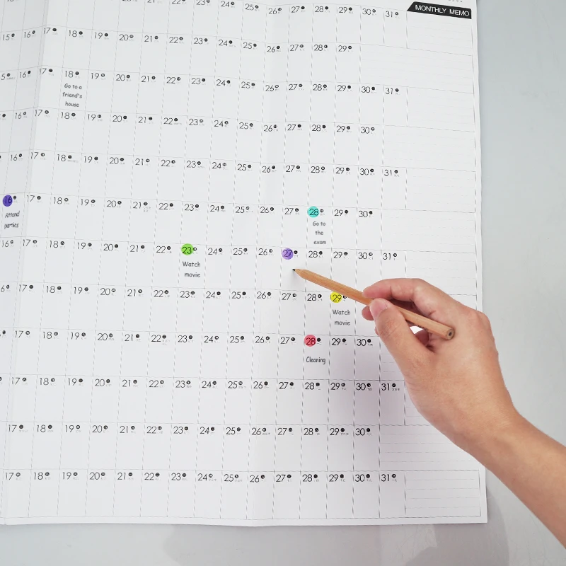 2020 Block Year Planner Daily Plan Paper Wall Calendar with 2 Sheet EVA Mark Stickers for Office School Home
2020 Block Year Planner Daily Plan Paper Wall Calendar with 2 Sheet EVA Mark Stickers for Office School Home