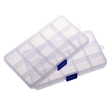 2pcs Storage Box 15 Compartments for Jewelry Pill
2pcs Storage Box 15 Compartments for Jewelry Pill