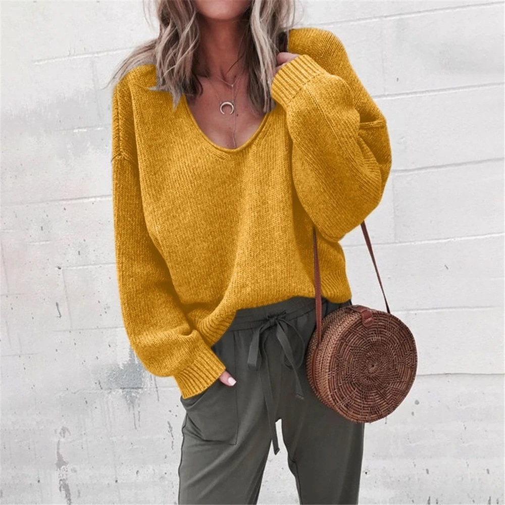 CWFMZQ Sexy V Neck Sweater Women Pullovers Autumn 2020 Korean Elegant Solid Basic Sweaters Oversized Female Tops XXL Pull Femme
CWFMZQ Sexy V Neck Sweater Women Pullovers Autumn 2020 Korean Elegant Solid Basic Sweaters Oversized Female Tops XXL Pull Femme