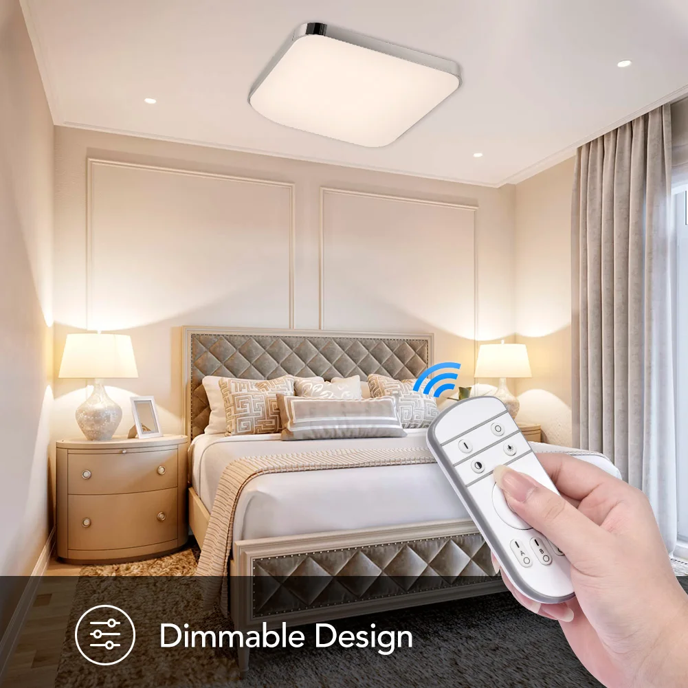 65*65cm 64W LED Ceiling Light Living Room Ceiling Lamp Dimmable Bedroom Light i5 220V Thick Version Panel Light Home Lighting
